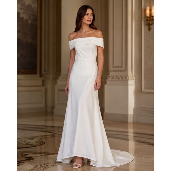 Lulus Dresses & Skirts - Lulus Womens Exceptional Romance Off Shoulder Mermaid Maxi Dress XL White NWT B3